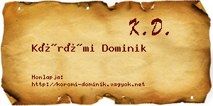 Körömi Dominik névjegykártya