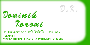 dominik koromi business card